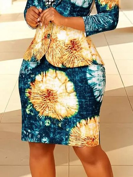 

Elegant Printing Tie-Dye Pattern Mini Skirt, As picture, Skirts