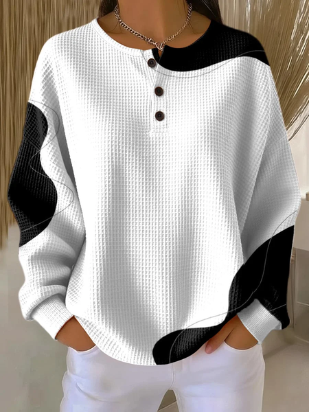 

Women Abstract Crew Neck Printing Casual Spring/Fall Long Sleeve Sweatshirt, White, Sweatshirts & Hoodies