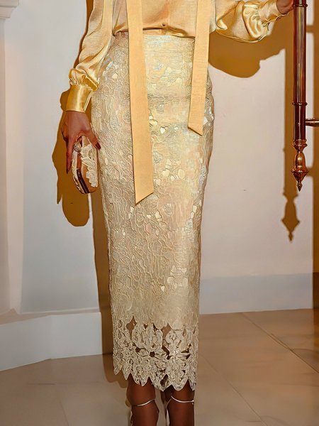 Elegant Plain Maxi Skirt