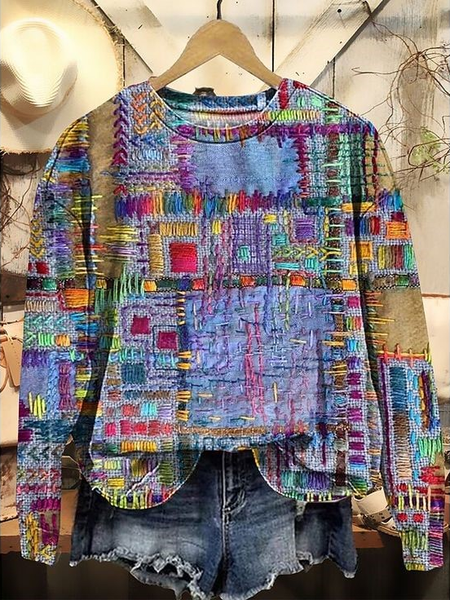 

Printing Casual Abstract Loose Sweatshirt, Purple, Sweatshirts & Hoodies