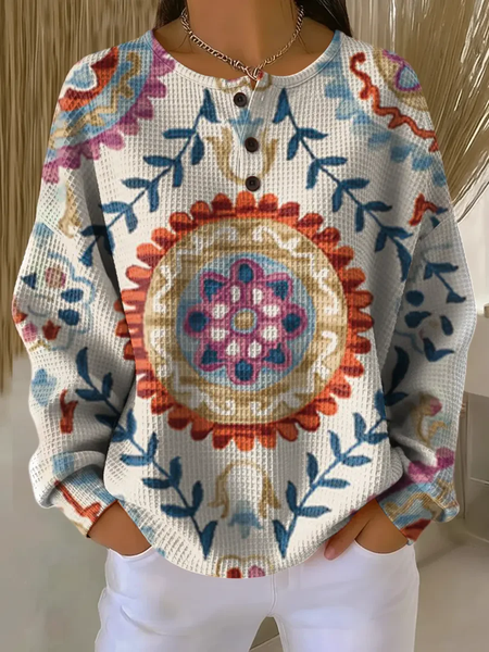 

Women Floral Crew Neck Printing Casual Spring/Fall Long Sleeve Sweatshirt, Apricot, Sweatshirts & Hoodies