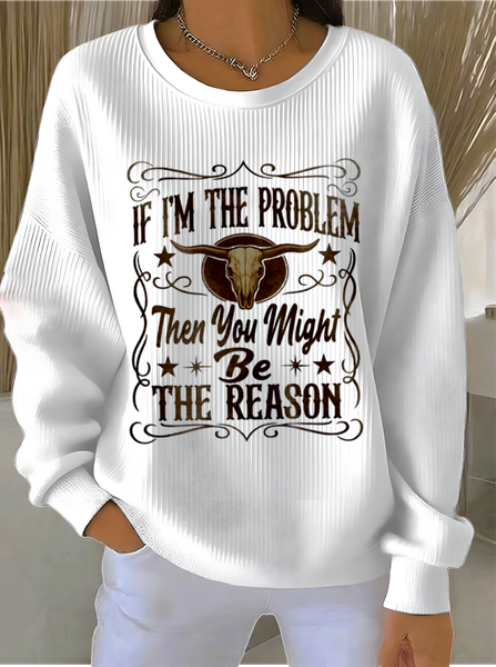 

Vintage Crew Neck Letter Pattern Sweatshirt, White, Hoodies & Sweatshirts