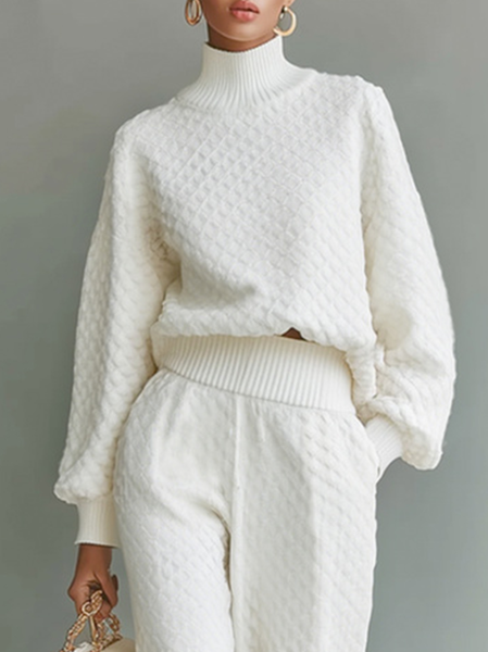 Casual Plain Turtleneck Sweater