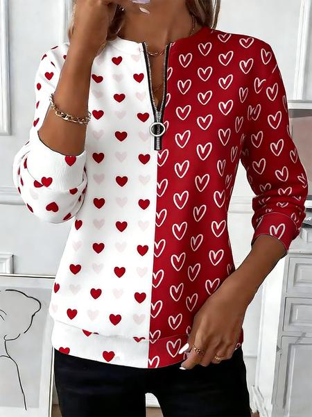 

Vintage Crew Neck Heart/Cordate Sweatshirt, Red, Hoodies & Sweatshirts