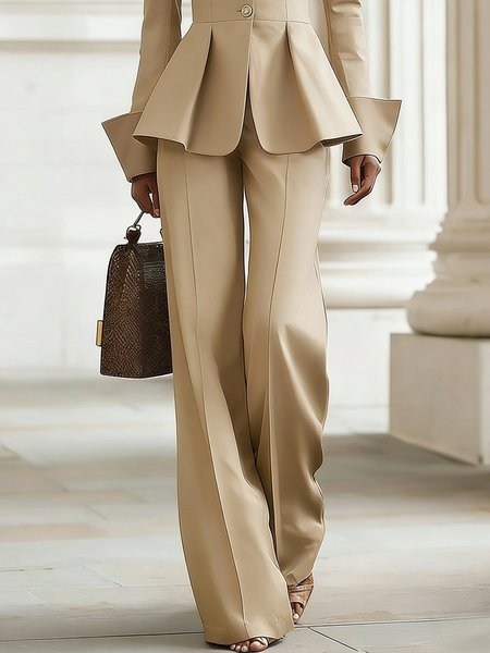 

Urban Plain Fashion Straight Pants, Light khaki, Pants