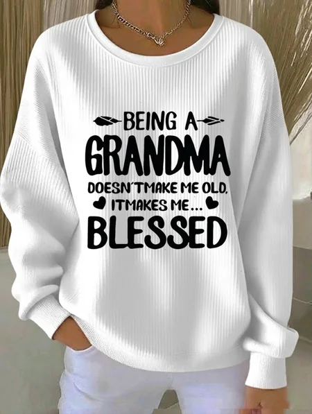 

Women Text Letters Crew Neck Printing Casual Spring/Fall Long Sleeve Sweatshirt, White, Sweatshirts & Hoodies