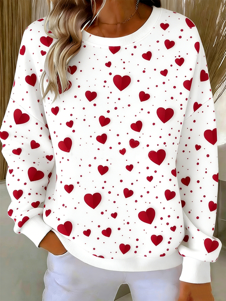 

Vintage Crew Neck Heart/Cordate Sweatshirt, White, Hoodies & Sweatshirts