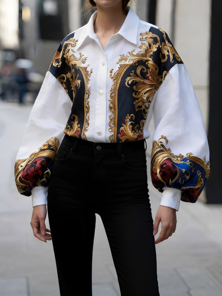 

Urban Ethnic Shirt Collar Shirt, As picture, Blouses and Shirts