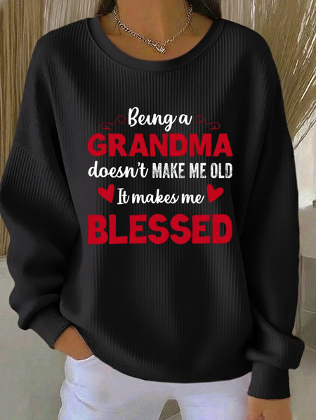 

Women Text Letters Crew Neck Printing Casual Spring/Fall Long Sleeve Sweatshirt, Black, Sweatshirts & Hoodies
