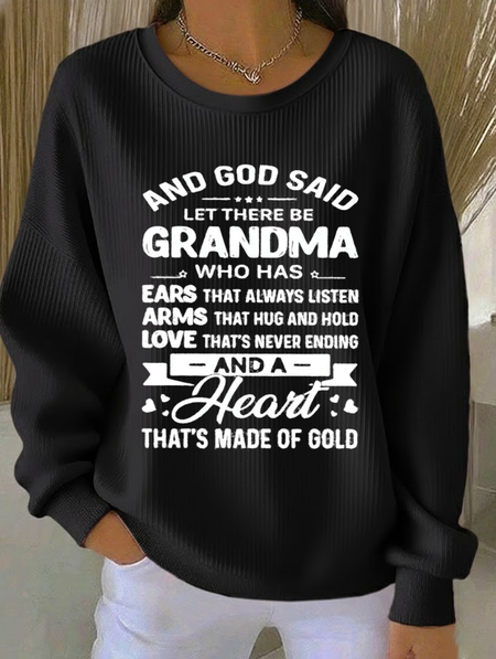 

Women Text Letters Crew Neck Printing Casual Spring/Fall Long Sleeve Sweatshirt, Black, Sweatshirts & Hoodies