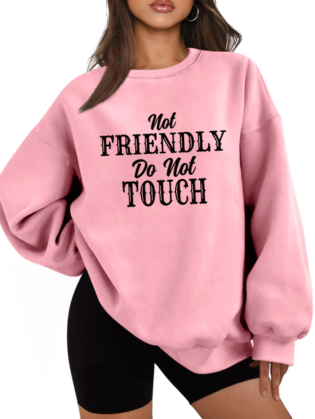 Casual Crew Neck Letter Pattern Sweatshirt