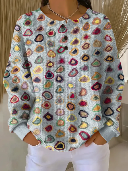 

Women Abstract Crew Neck Printing Casual Spring/Fall Long Sleeve Sweatshirt, As picture, Sweatshirts & Hoodies