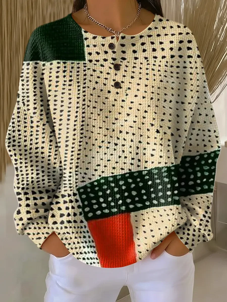 

Women Abstract Crew Neck Printing Casual Spring/Fall Long Sleeve Sweatshirt, As picture, Sweatshirts & Hoodies