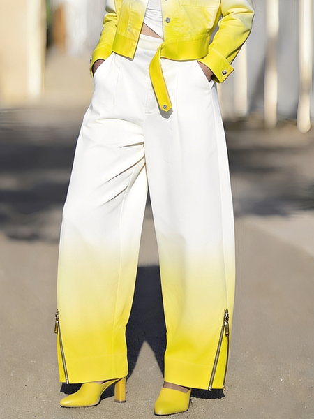 

Urban Gradient Pattern Printing Turnip Pants, As picture, Pants