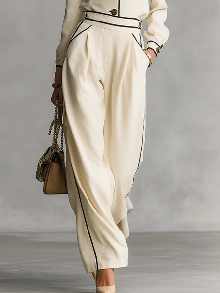 

Urban Color Block Straight Pants, Apricot, Pants