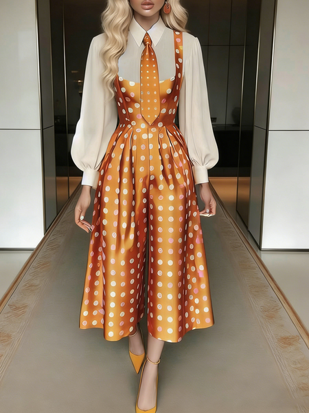 

Urban Polka Dots Tank Bib Includes A Tie Pants Does Not Include The Shirt, Orange, Jumpsuits