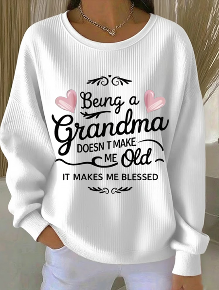 

Casual Crew Neck Text Letters Sweatshirt Printing, White, Hoodies & Sweatshirts