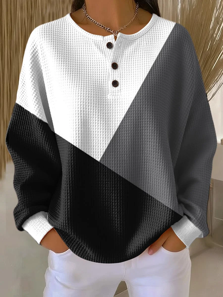 

Women Multicolor Block Crew Neck Printing Casual Spring/Fall Long Sleeve Sweatshirt, As picture, Sweatshirts & Hoodies