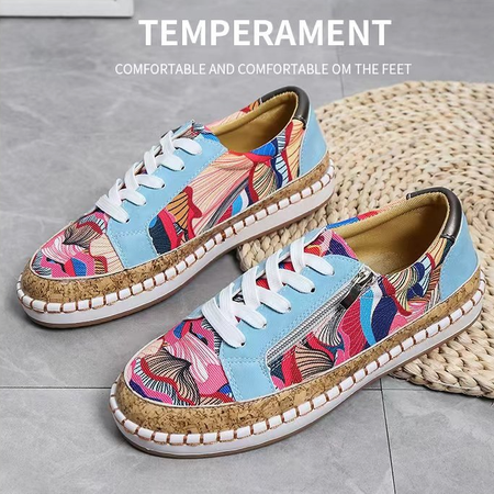 

Casual Plain Zipper Flat Heel Shallow Shoes, Blue, Sneakers&Athletic