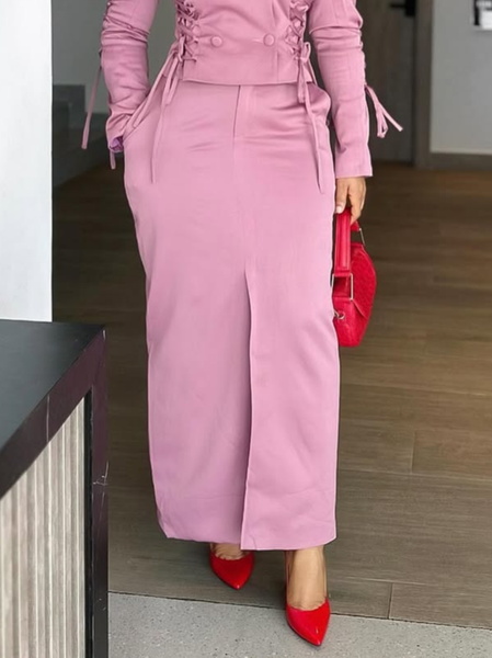 

Urban Beaded Plain Maxi Skirt, Pink, Skirts