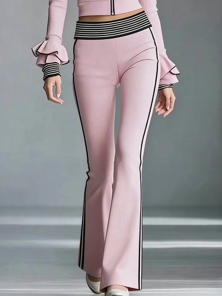 

Urban Color Block Flare Pants, Pink, Pants
