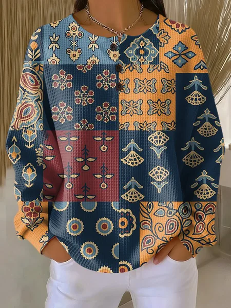 

Women Abstract Crew Neck Printing Casual Spring/Fall Long Sleeve Sweatshirt, As picture, Sweatshirts & Hoodies