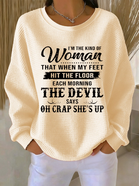 Casual Letter Pattern Crew Neck Long Sleeve T-shirt