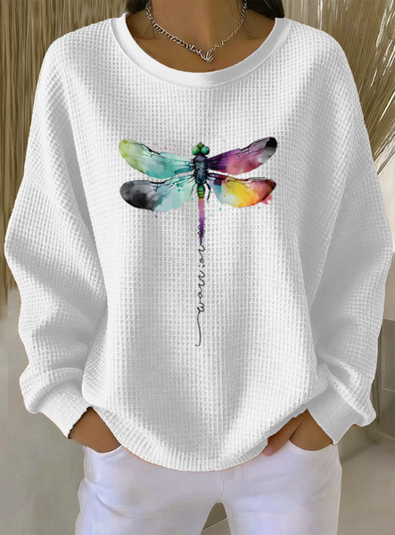 

Casual Butterfly Crew Neck Long Sleeve T-shirt, White, Hoodies & Sweatshirts