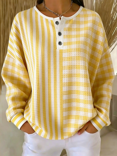 

Casual Striped Sweatshirt, Yellow, Hoodies & Sweatshirts