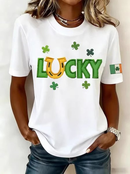 Casual 3D Printing Crew Neck Short Sleeve T-shirt