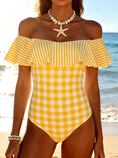 Boho Geometric V Neck One-Piece