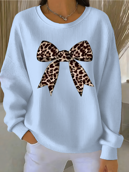 Vintage Crew Neck Leopard Sweatshirt