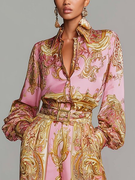 Satin Urban Paisley Printing Shirt