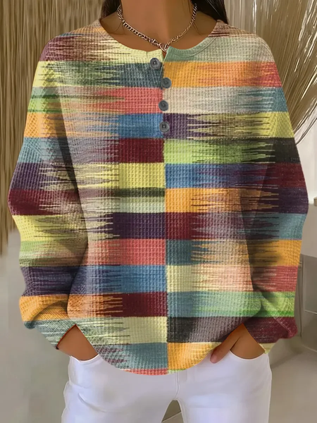 

Women Abstract Crew Neck Printing Casual Spring/Fall Long Sleeve Sweatshirt, As picture, Sweatshirts & Hoodies