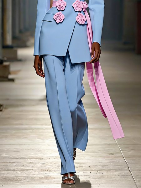 Elegant Plain Straight Pants