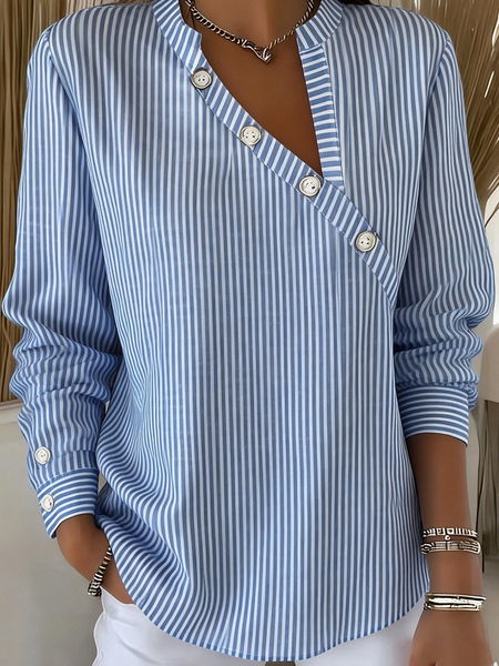 

Vintage Striped Long Sleeve T-shirt, Blue, T-shirts