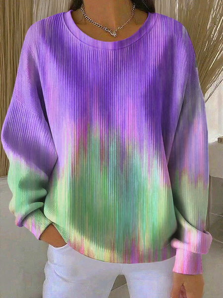 

Casual Crew Neck Abstract Sweatshirt Printing, Purple, Hoodies & Sweatshirts
