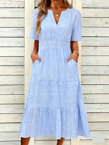 

Elegant Others Cotton Loose Dress With No, Blue, Maxi Dresses