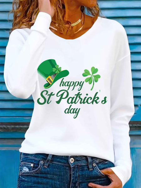 

Women Text Letters Long Sleeve Tee T-shirt Crew Neck Printing Casual Graphic Tee Spring/Fall Top, White, T-Shirts