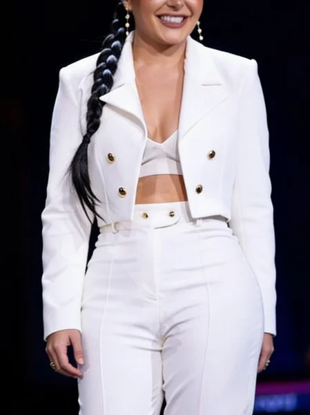 Urban Buttoned Plain Lapel Collar Blazer