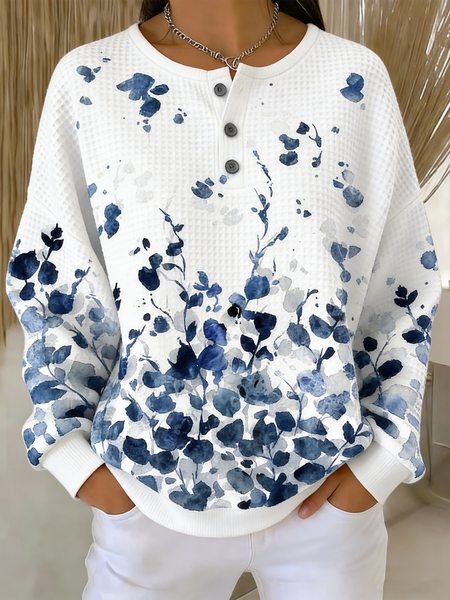 Casual Floral Sweatshirt
