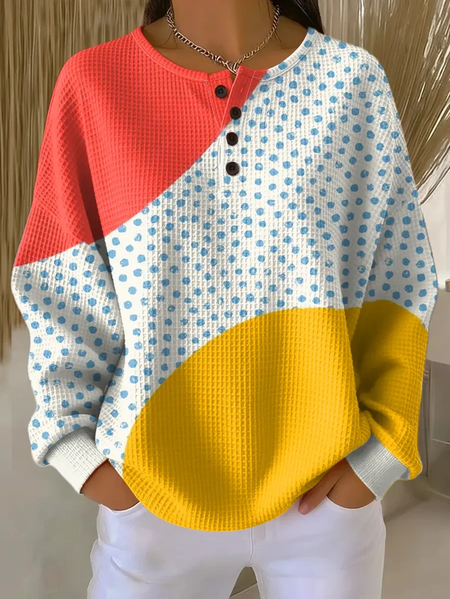 

Women Abstract Crew Neck Printing Casual Spring/Fall Long Sleeve Sweatshirt, As picture, Sweatshirts & Hoodies