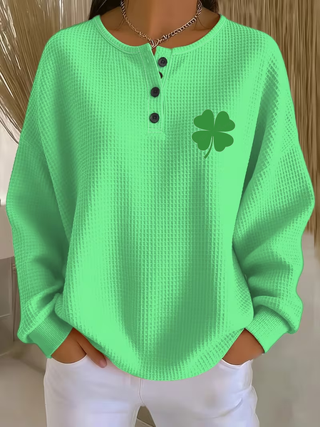 

Women Shamrock Crew Neck Printing Casual Spring/Fall Long Sleeve Sweatshirt, Green, Sweatshirts & Hoodies