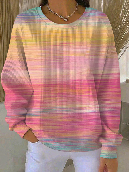 

Casual Crew Neck Abstract Sweatshirt Printing, As picture, Hoodies & Sweatshirts