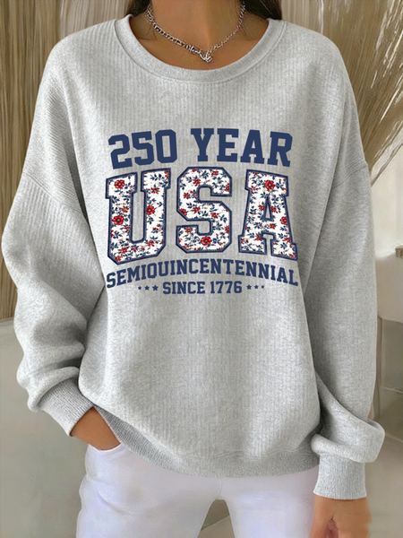 Casual Text Letters Sweatshirt