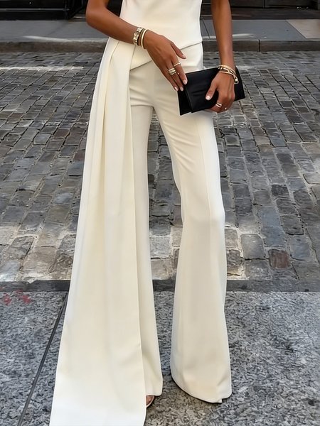 

Urban Plain Flare Pants, White, Pants