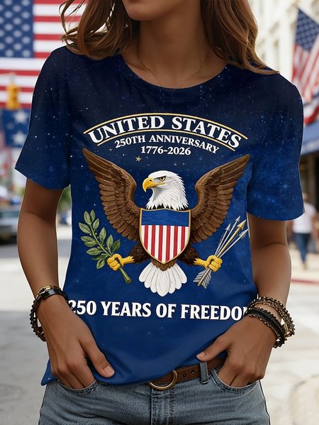 

Casual America Flag Crew Neck Long Sleeve T-shirt, Color4, T-shirts