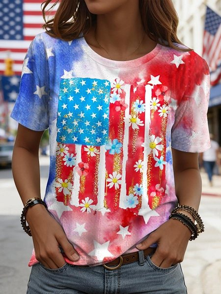 

Casual Gradient Pattern Crew Neck Long Sleeve T-shirt, Color2, T-shirts