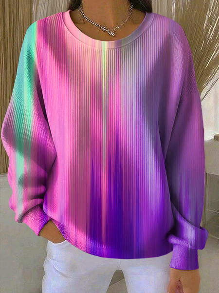 

Women Abstract Crew Neck Printing Casual Spring/Fall Long Sleeve Sweatshirt, Purple, Sweatshirts & Hoodies