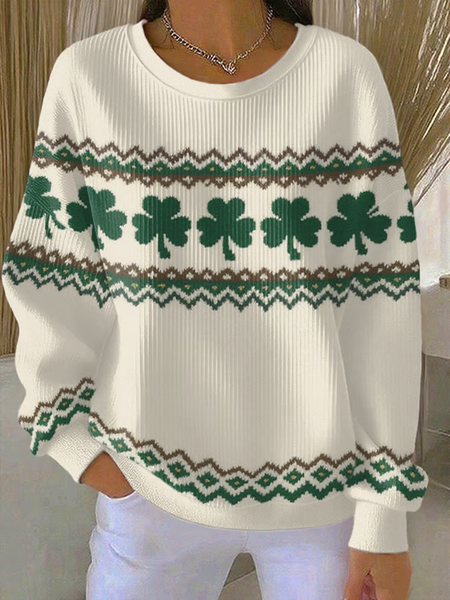 

Women Shamrock Crew Neck Printing Casual Spring/Fall Long Sleeve Sweatshirt, Apricot, Sweatshirts & Hoodies